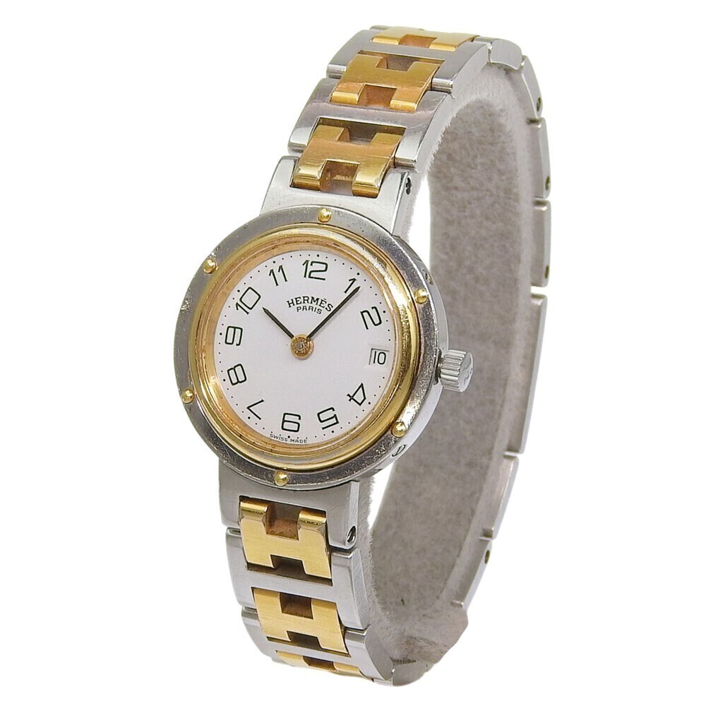 Hermes Clipper Quartz Stainless Steel with Plated Metal 31